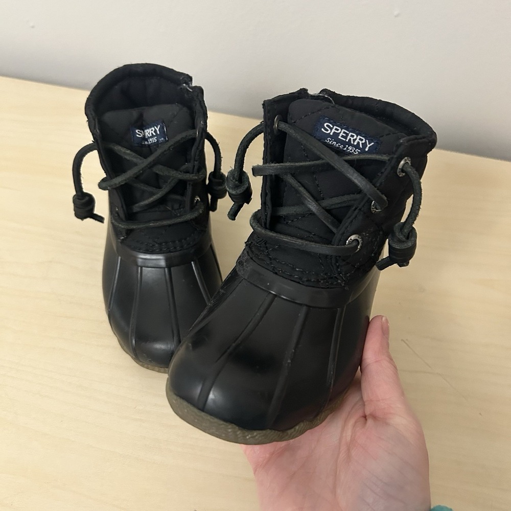 Sperry Duck Boots Toddler Black 8